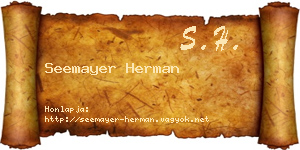 Seemayer Herman névjegykártya